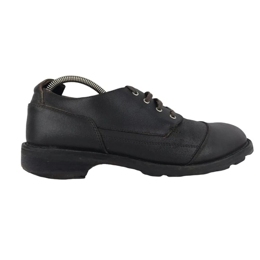 Medium Mens Dark Brown Round Toe Lace‎ Up Derby Dress Shoes Size US 10.5